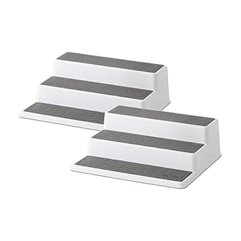 Copco Grey 2 Non-Skid 3-Tier Spice Rack Organizer for Pantry, 2-Pack, 10-Inch - Image 1